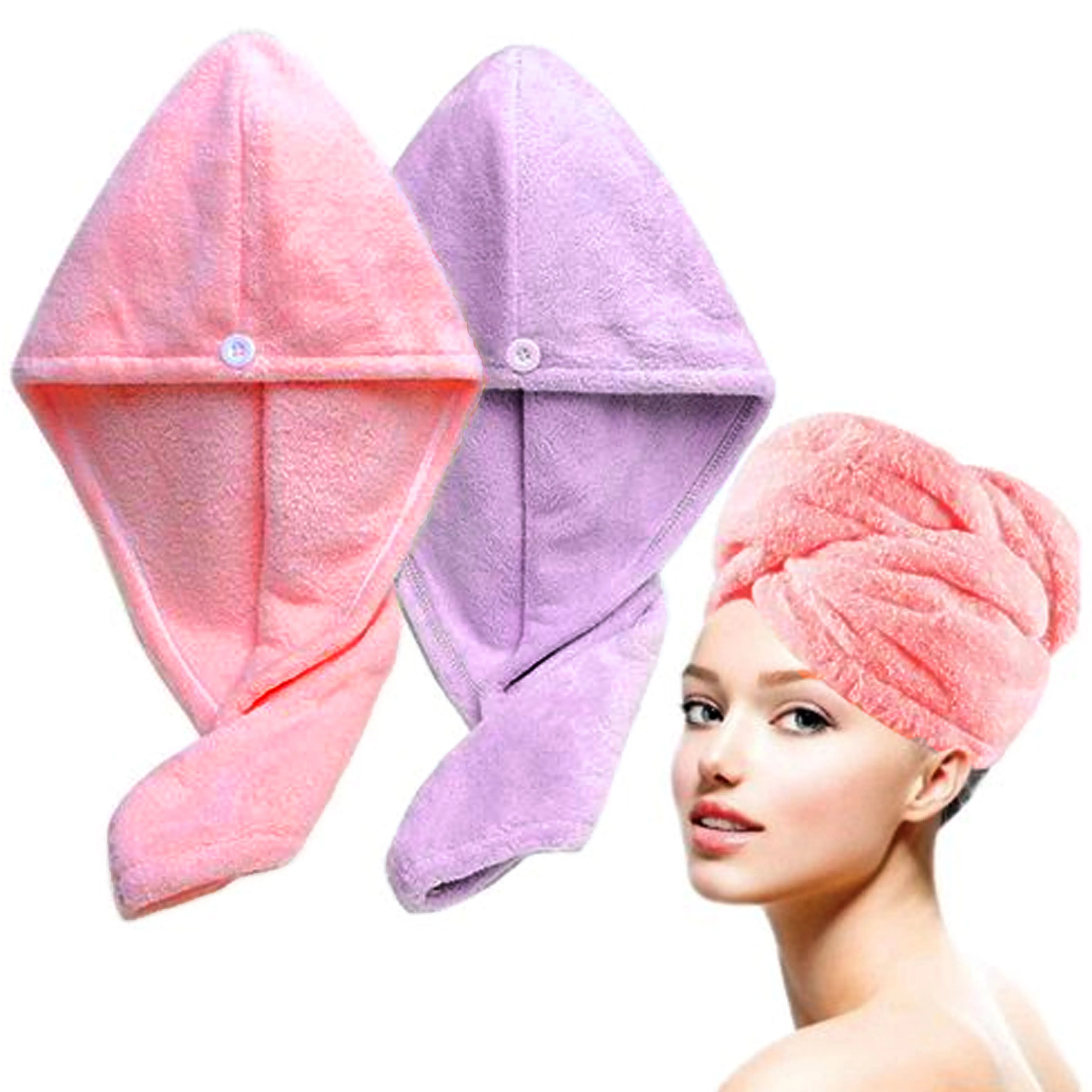 4 Pc Quick Hair Drying Towel Microfiber Wrap Super Absorbent Shower Turban Twist