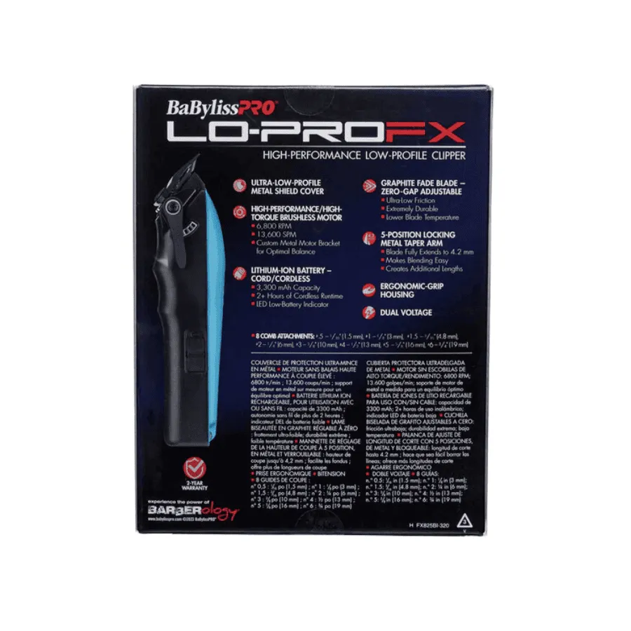 BabylissPRO LO-PROFX BLUE Clipper. - Influencer edition Nicole Renae