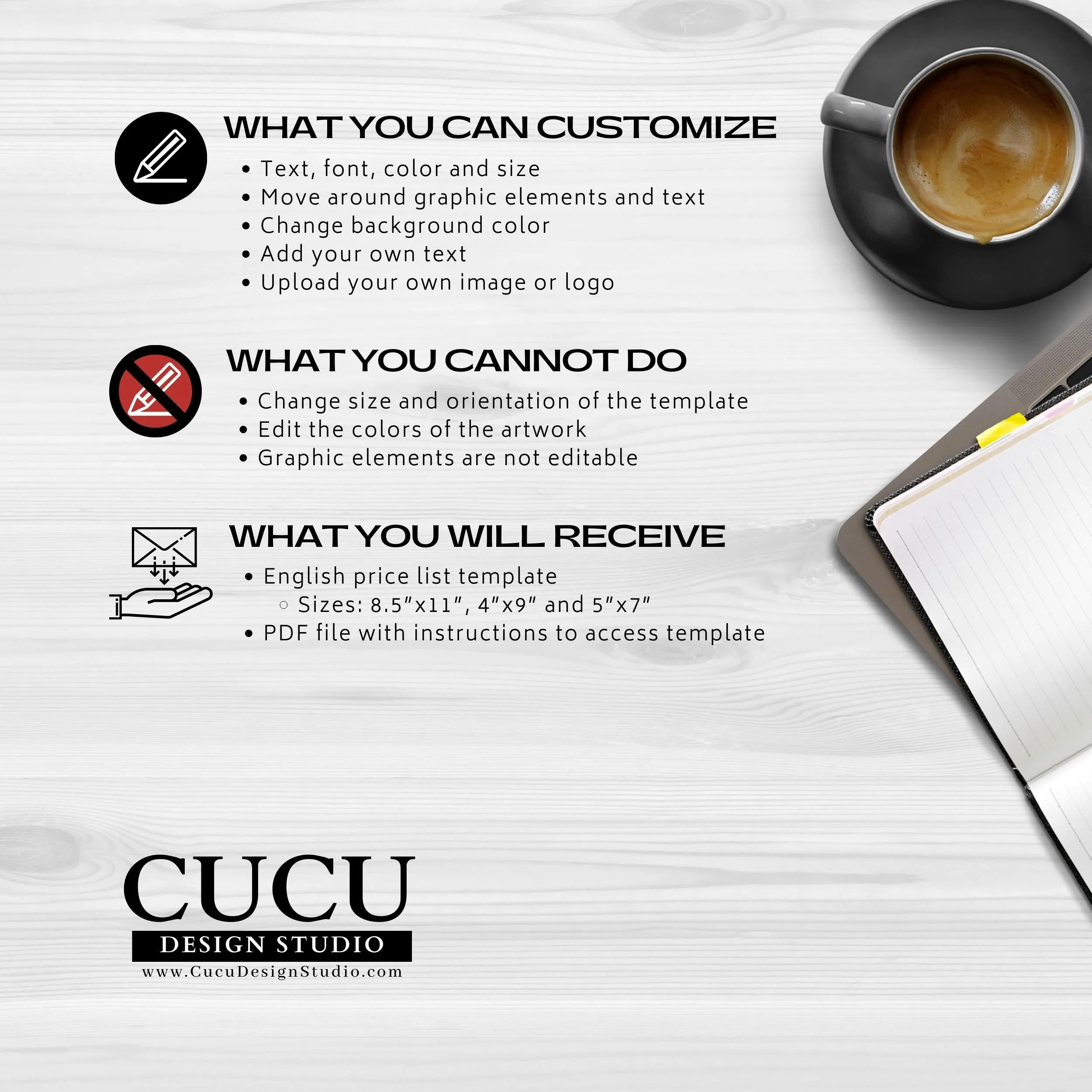 Beauty Salon Price List Menu Template Abstract Design