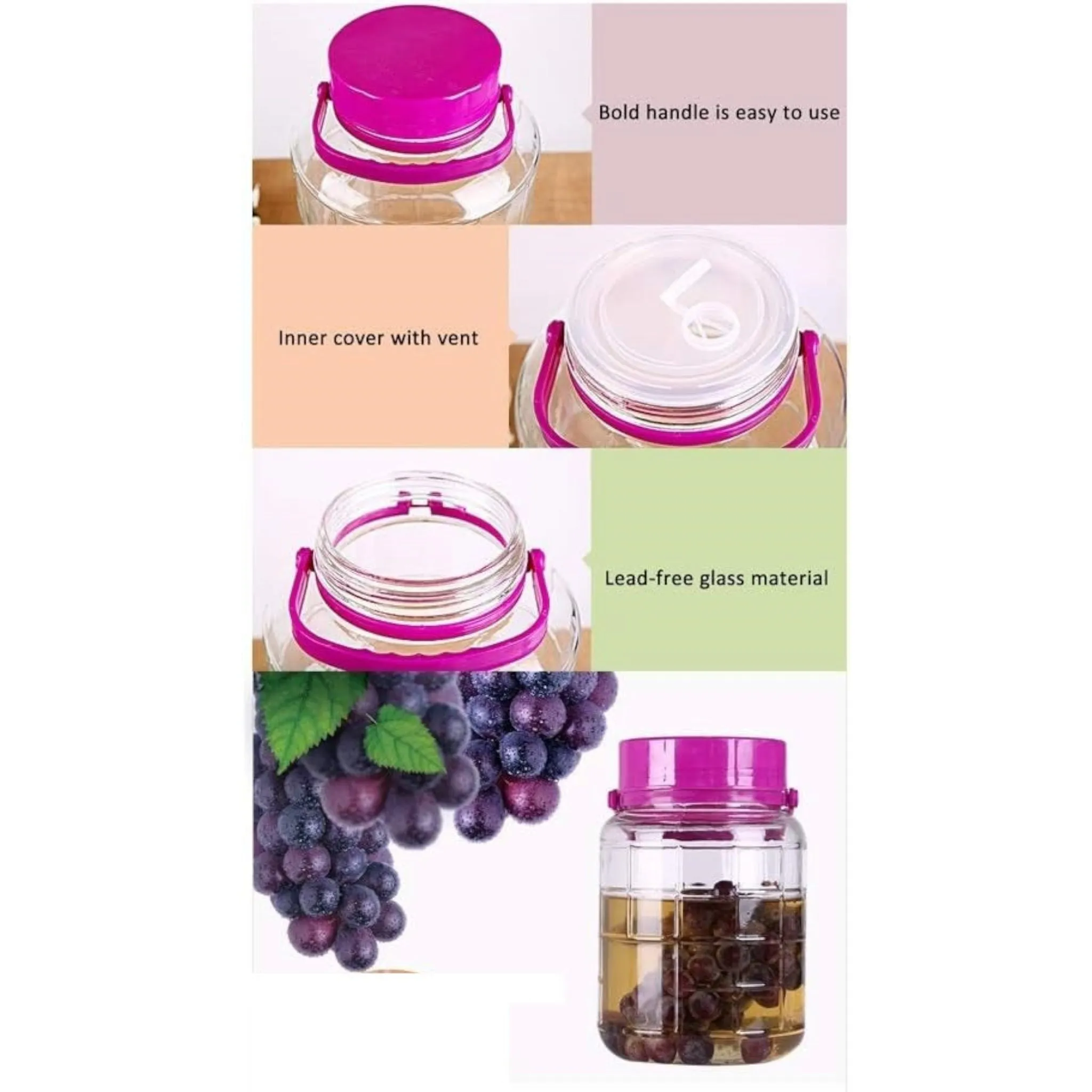 Beverage Dispenser 3L Glass with Carry Handle and tap - 537