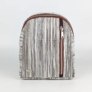 Cassette Tape Brown White Upcycled Handwoven Bug Pack (BPK0125-009) PS_W