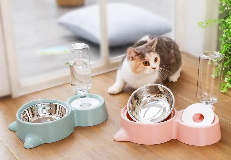 Cat Bowl and Water Feeder Dispenser