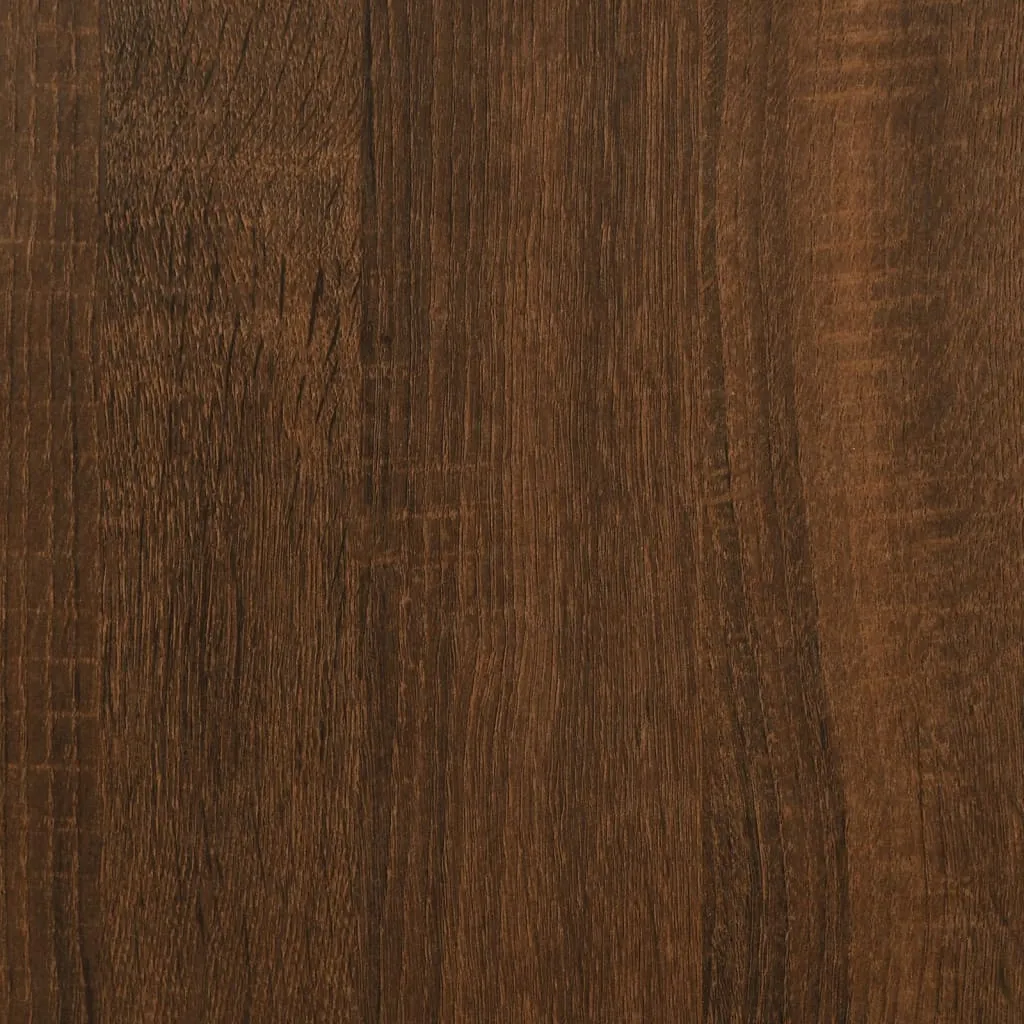 Coffee Table Brown Oak 80x80x45 cm Engineered Wood and Iron
