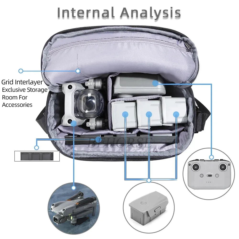 Compact Shoulder Bag for Dji Mini Drones Travel Backpack for Mini 2 Air 2s 3 4 Pro Drone Accessory