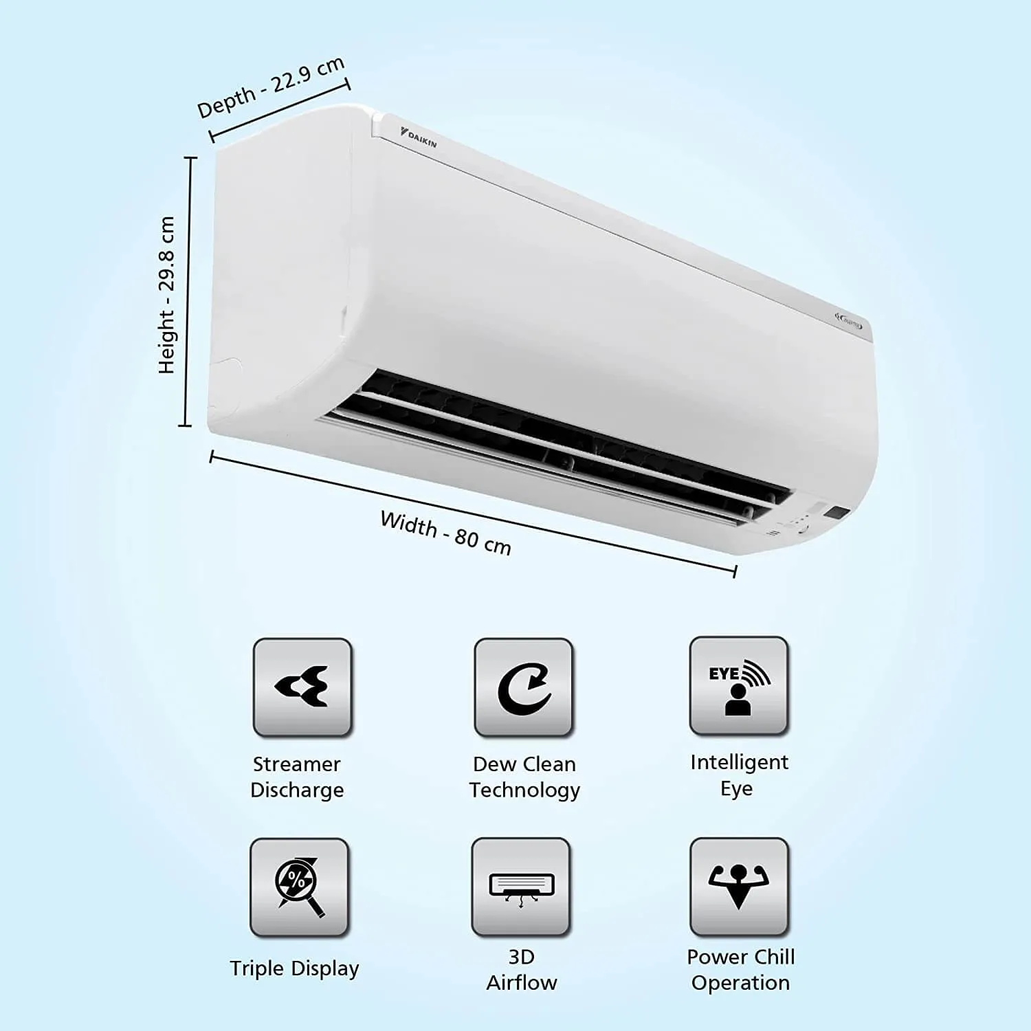 Daikin FTKM35UV16 1.0 Ton 5 Star Inverter Split AC  White