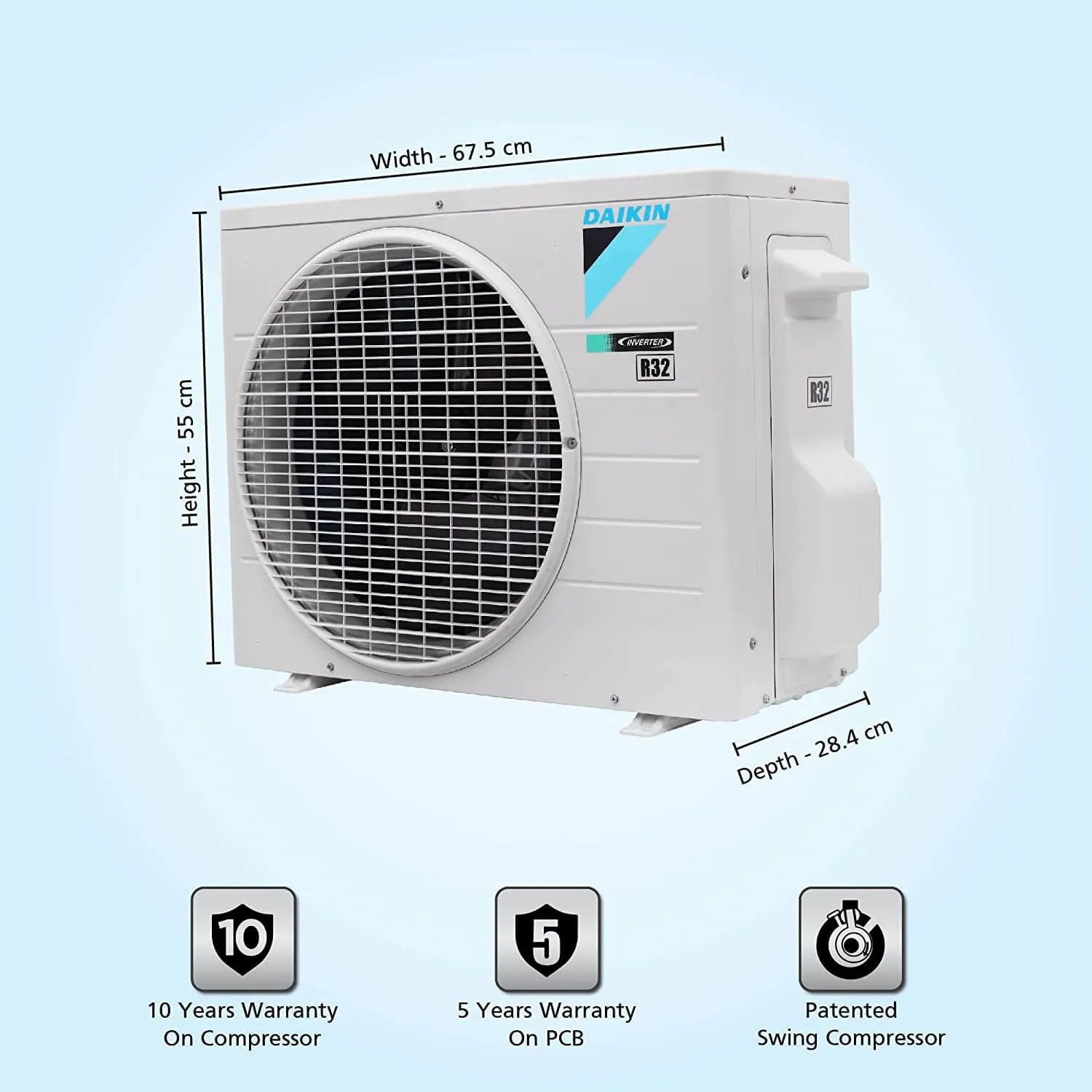 Daikin FTKM35UV16 1.0 Ton 5 Star Inverter Split AC  White