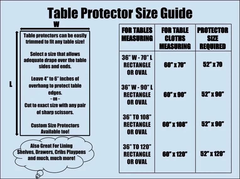 Deluxe Table Pad and Protector 52" x 102"
