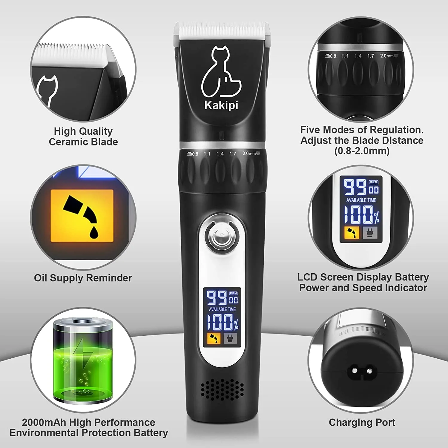 Dog Grooming Kit with Led Display