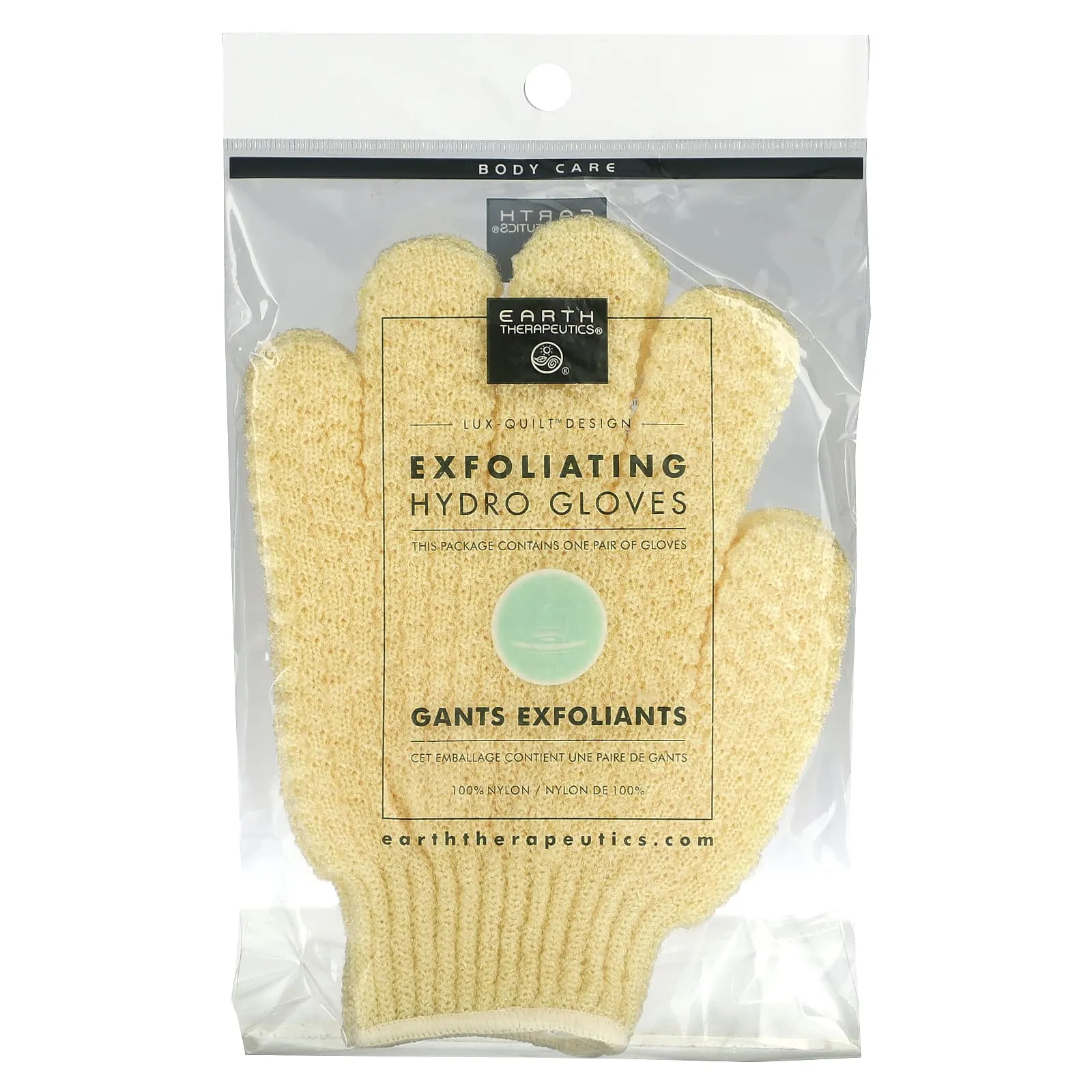 Earth Therapeutics, Exfoliating Hydro Gloves-Natural, 1