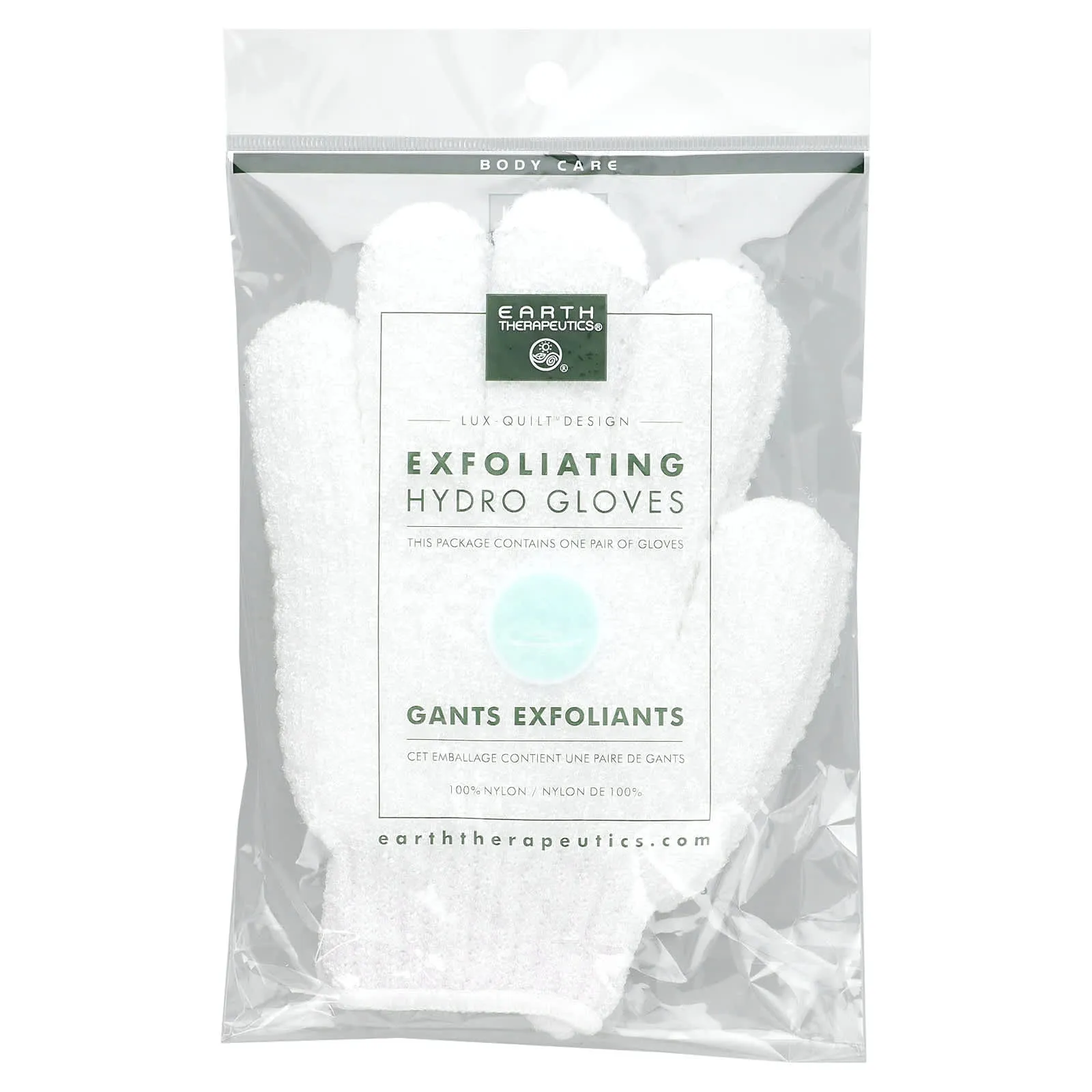 Earth Therapeutics, Exfoliating Hydro Gloves-White, 1