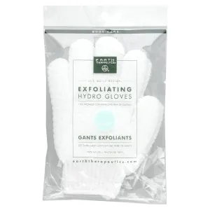 Earth Therapeutics, Exfoliating Hydro Gloves-White, 1