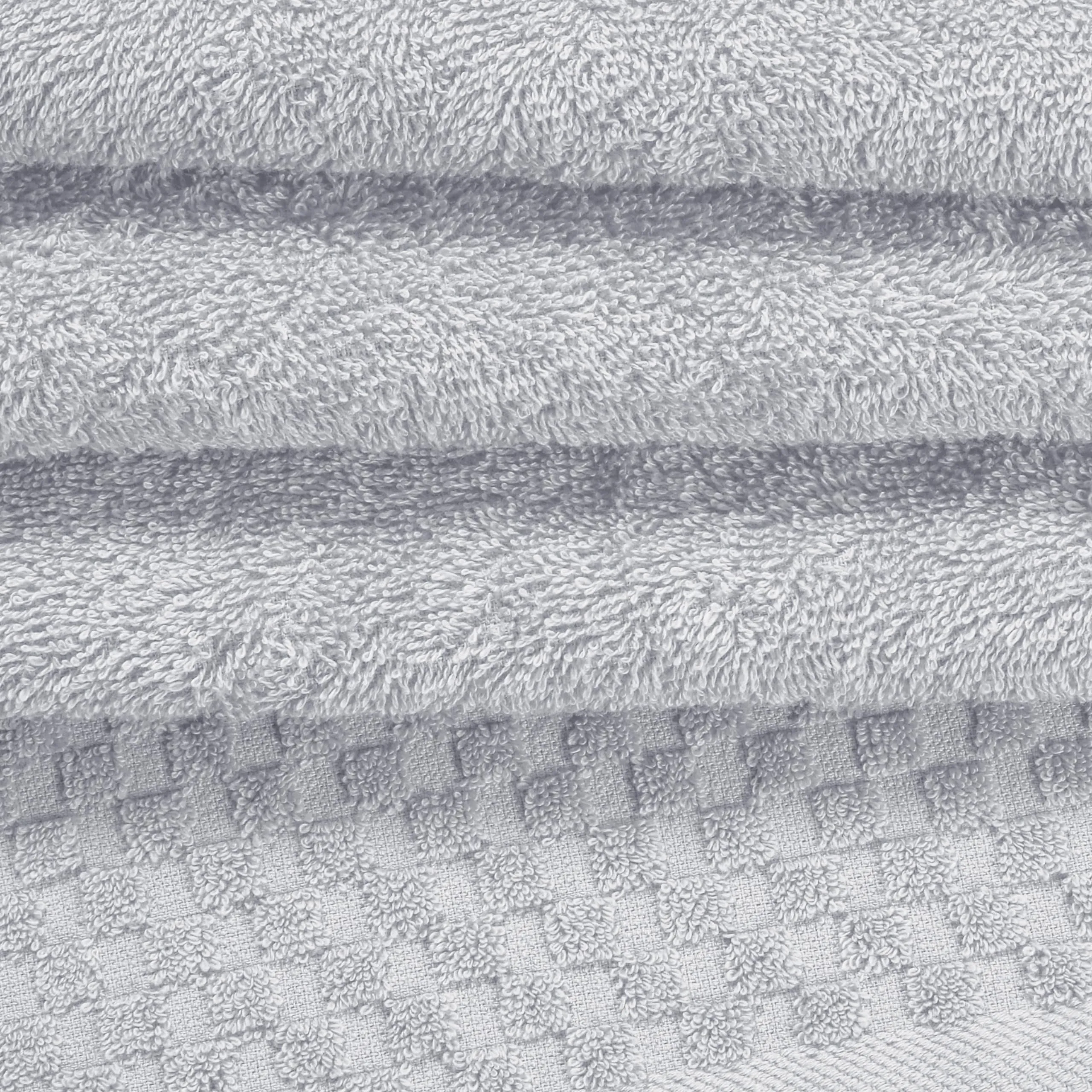 GLAMBURG Ultra Soft 3 Pack Cotton Towel Set, Contains a Bath Towel 28x55 inch, a Hand Towel 16x24 inch & a Wash Coth 12x12 inch, Ideal Everyday use, Compact & Lightweight - Light Grey