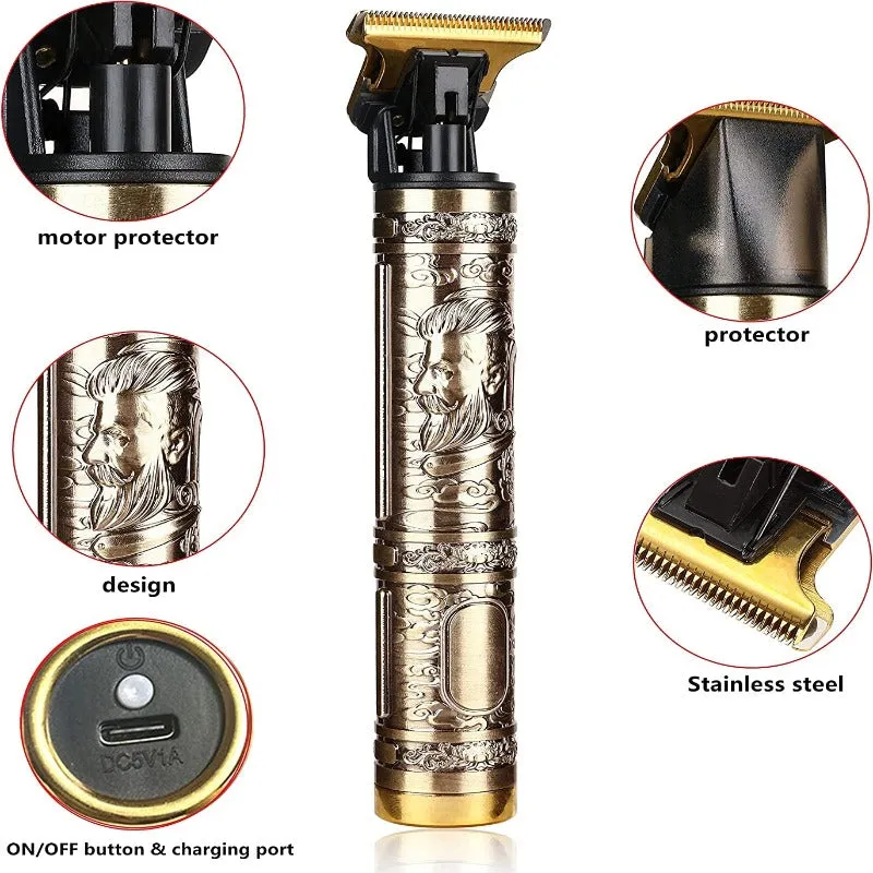 Men's Electric Cordless T Blade Trimmer - Beard Trimmer Shaver Hair Cutting Kit