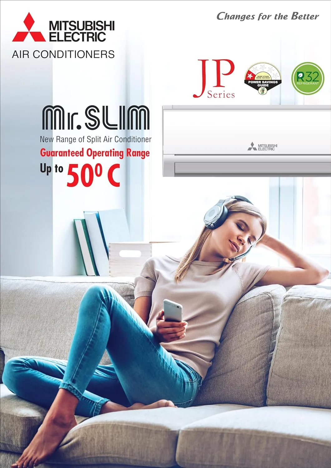 Mitsubishi Electric MS/MU-JP18VF 1.5 Ton 1 Star Slim Non Inverter Split Air Conditioner