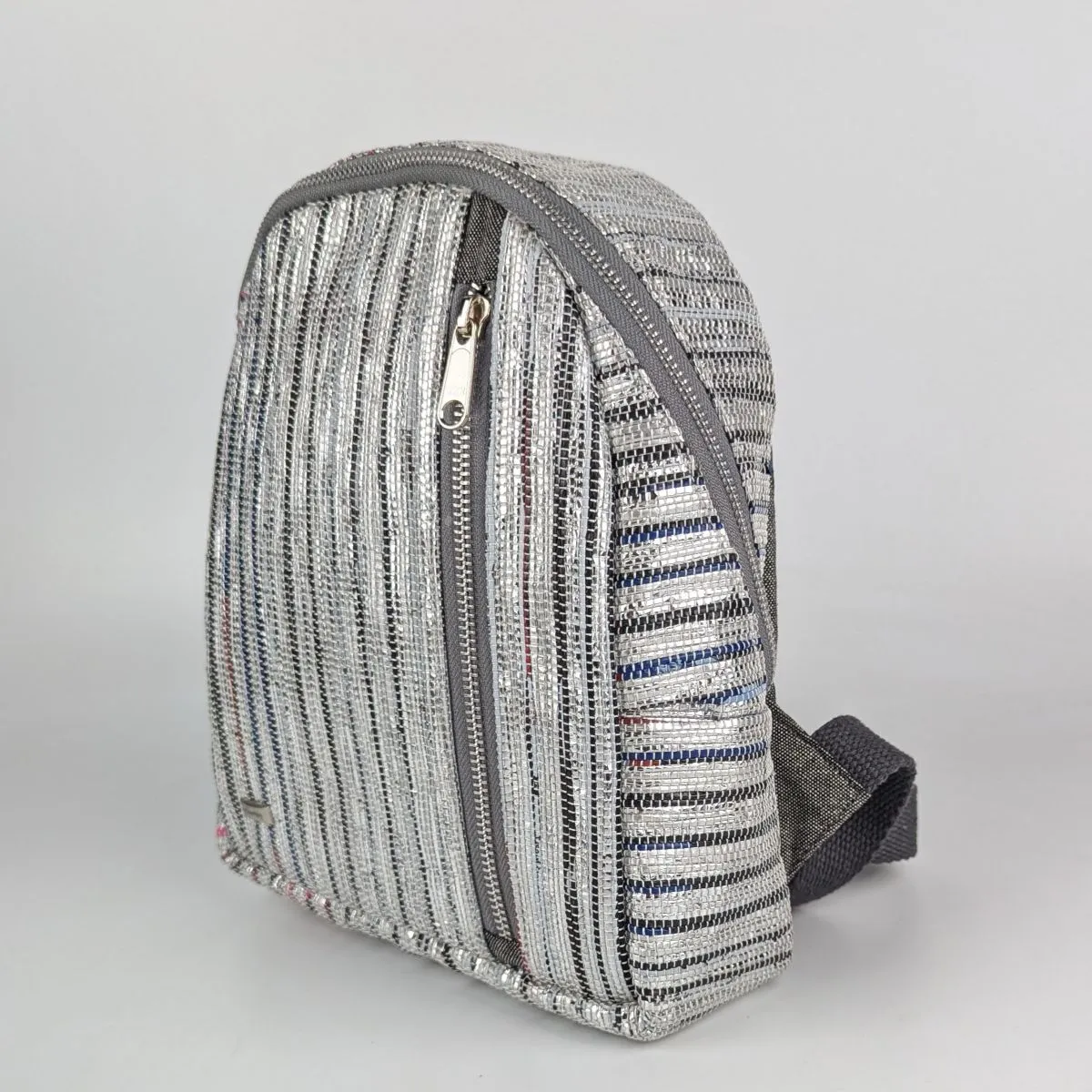 Multicolored Shimmery Upcycled Handwoven Bug Pack (BPK0125-006) PS_W