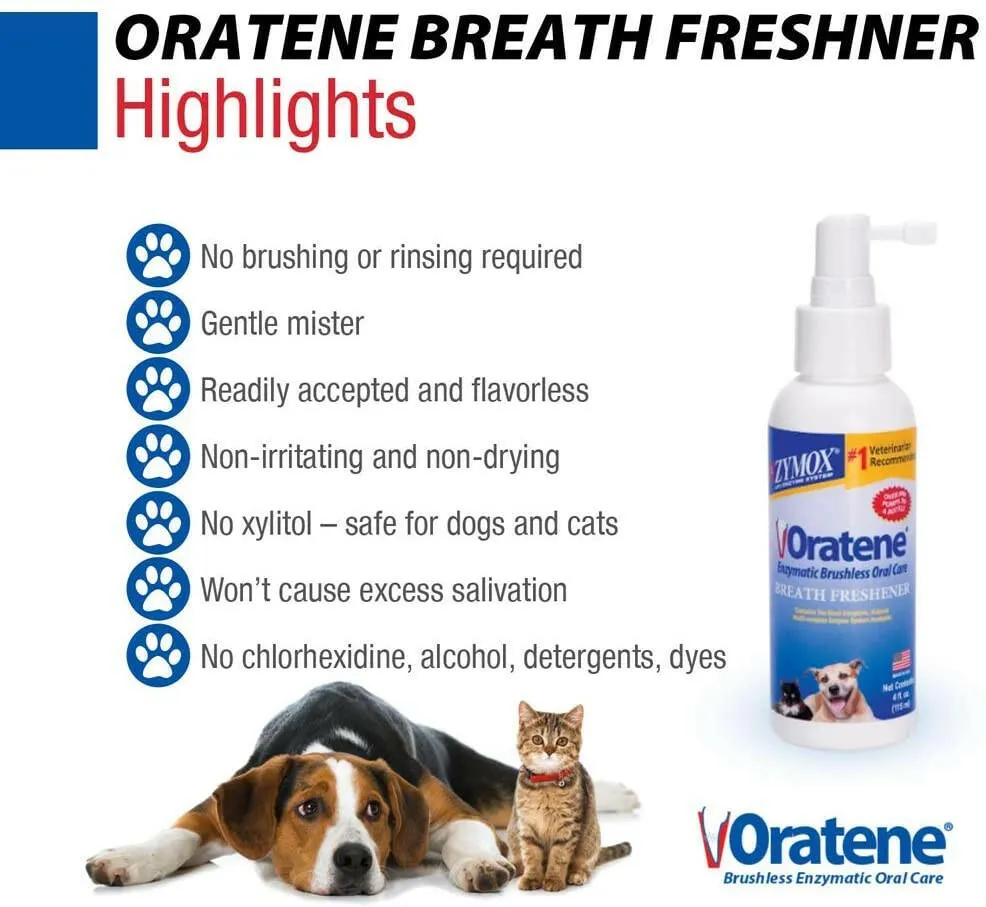Oratene Breath Freshener for Dogs & Cats (4oz)