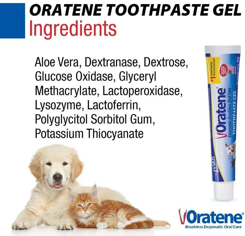 Oratene Brushless Maintenace Toothpaste Gel for Dogs & Cats (2.5oz)