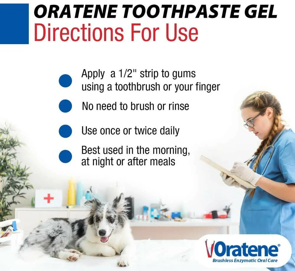 Oratene Brushless Maintenace Toothpaste Gel for Dogs & Cats (2.5oz)