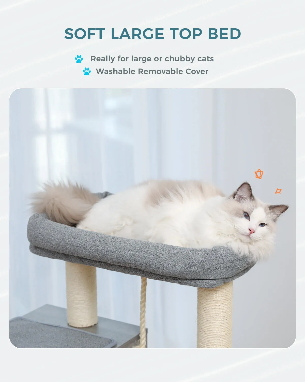 PAWZ Road 52" Tall Level Wooden Large Hammock Cat Tree