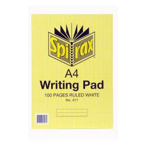 Spirax 411 writing pad a4 100 page ruled