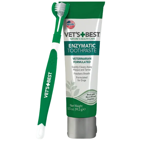 Vet's Best Enzymatic Gel Toothpaste and Toothbrush Dental Care Kit - 3.5 Oz