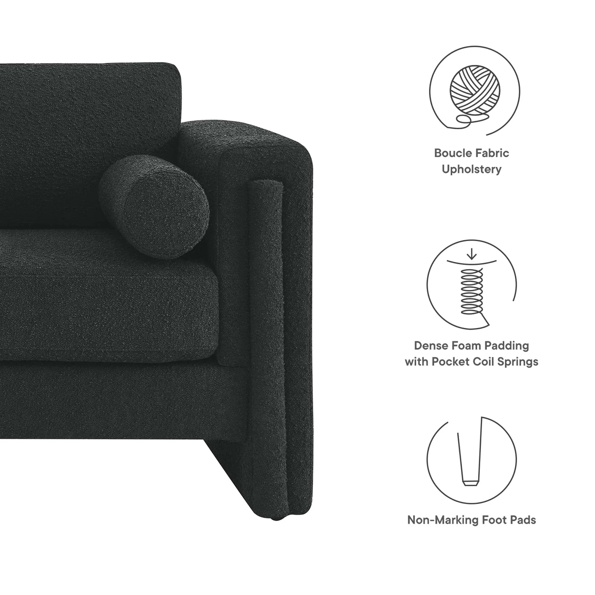 Visible Boucle Fabric Loveseat by Modway