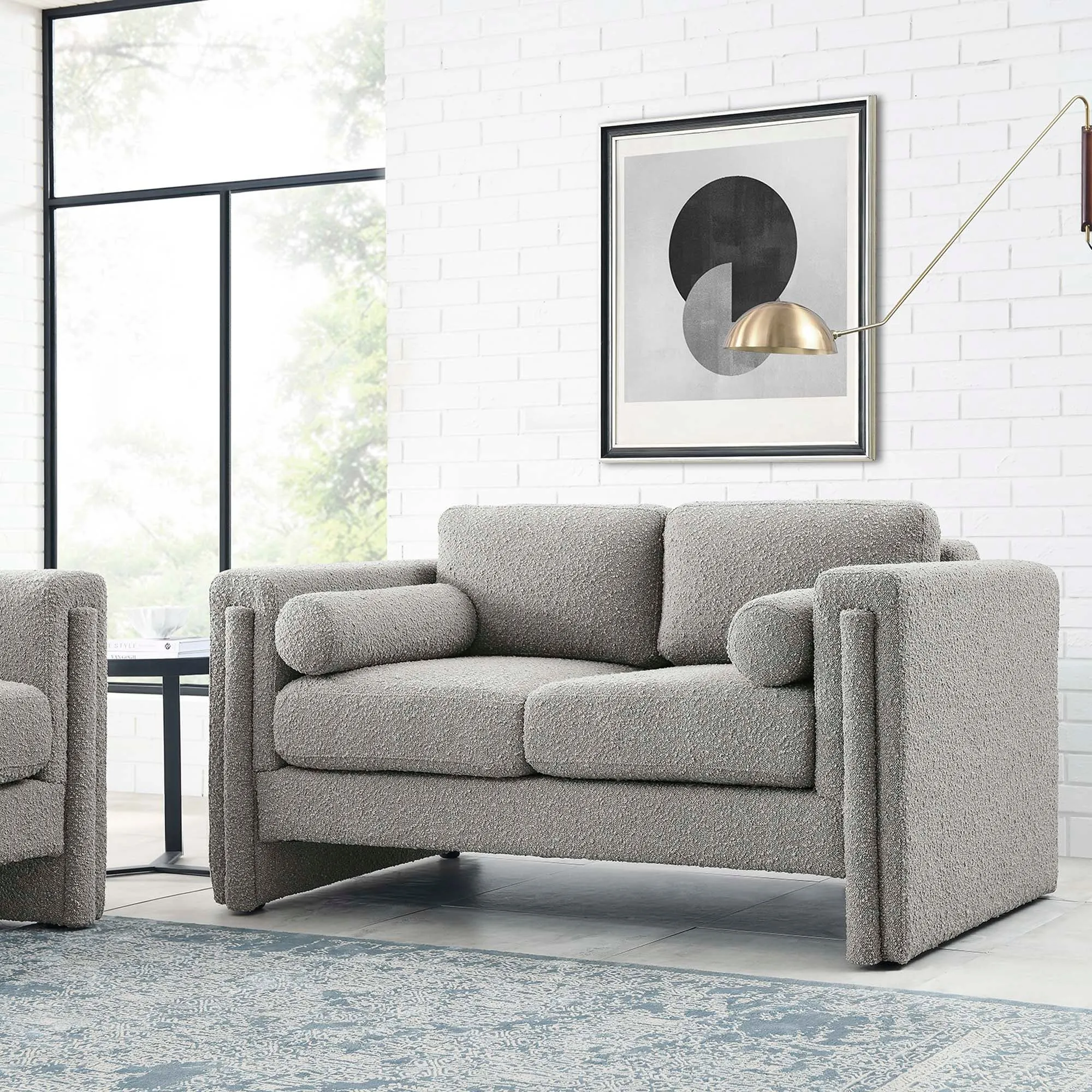 Visible Boucle Fabric Loveseat by Modway