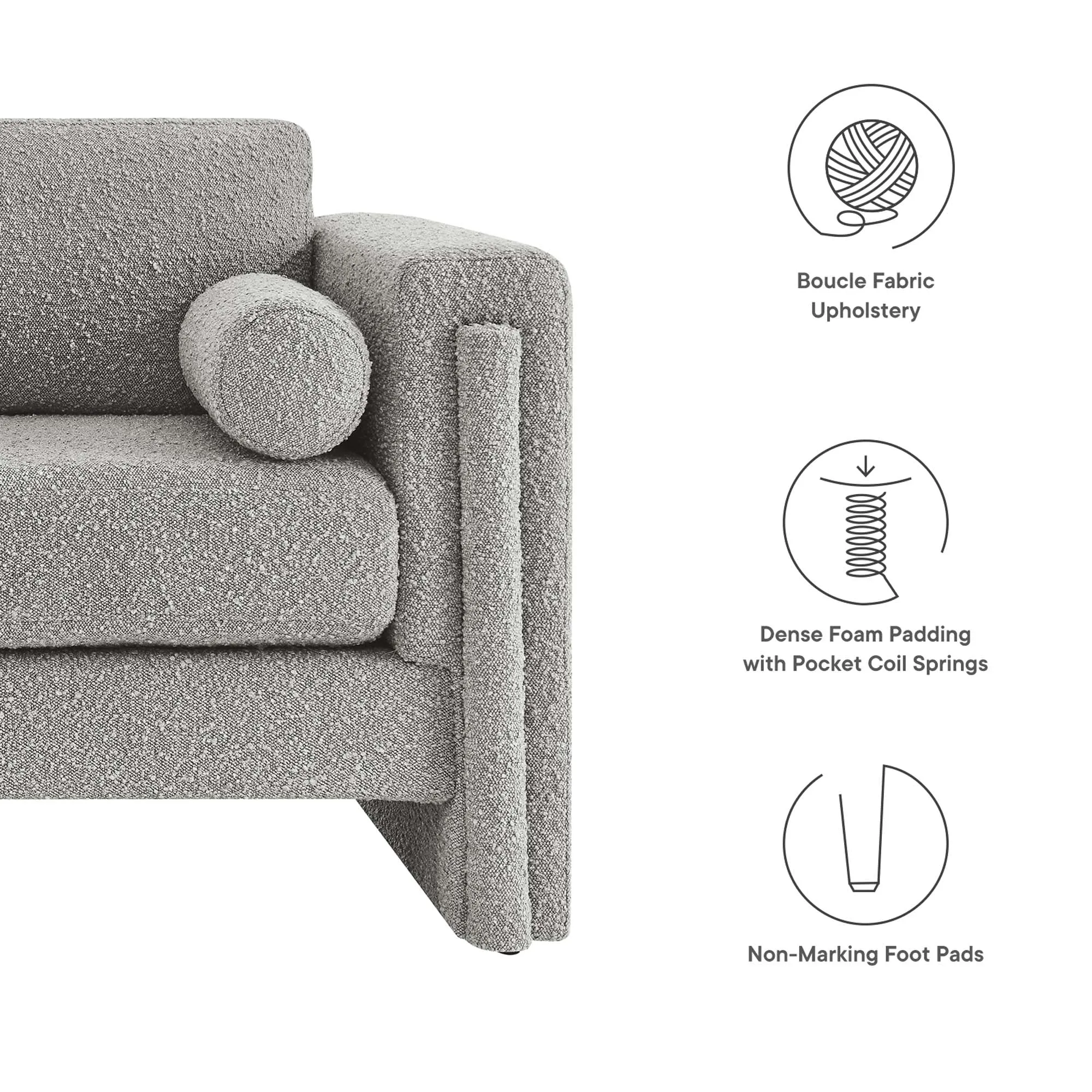 Visible Boucle Fabric Loveseat by Modway
