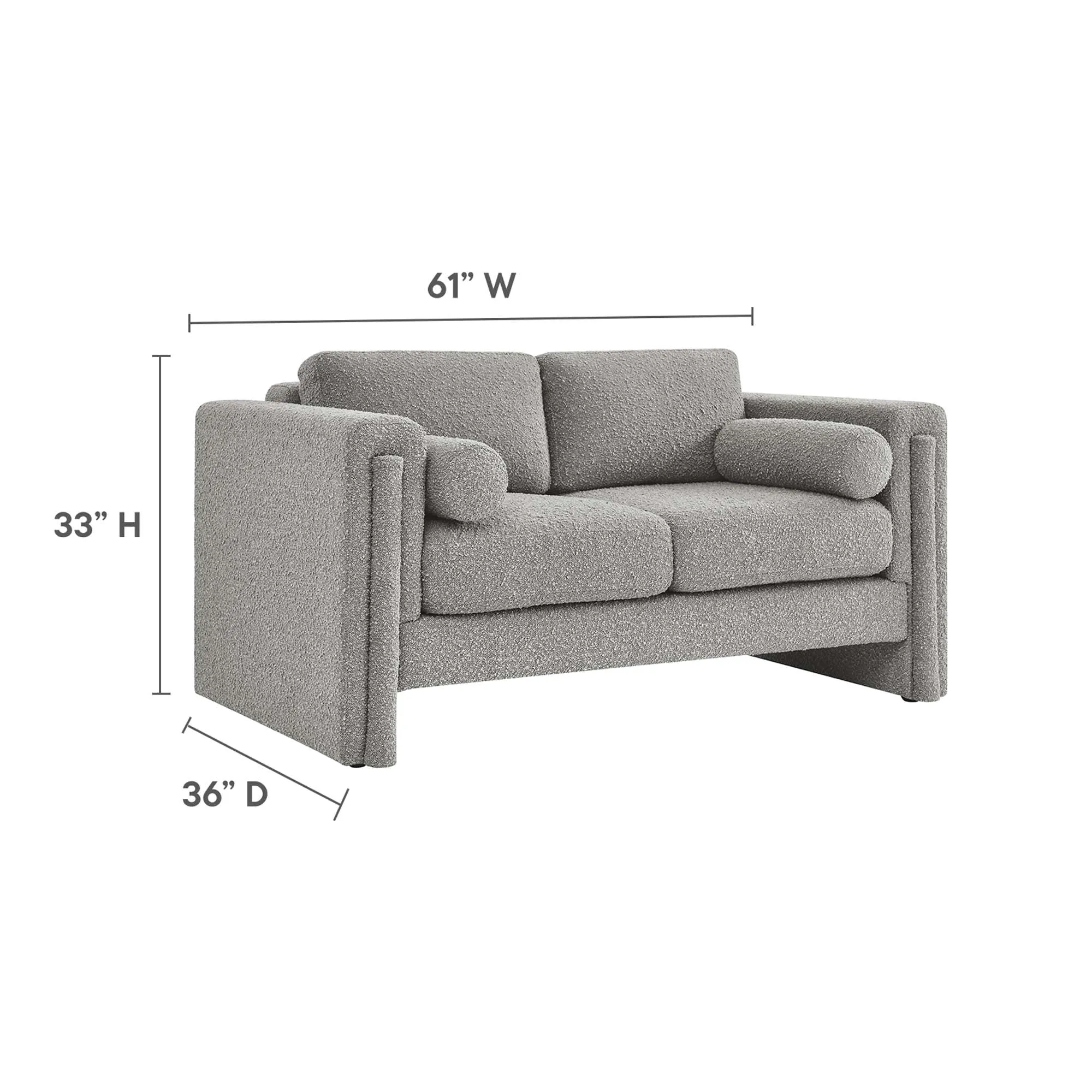 Visible Boucle Fabric Loveseat by Modway