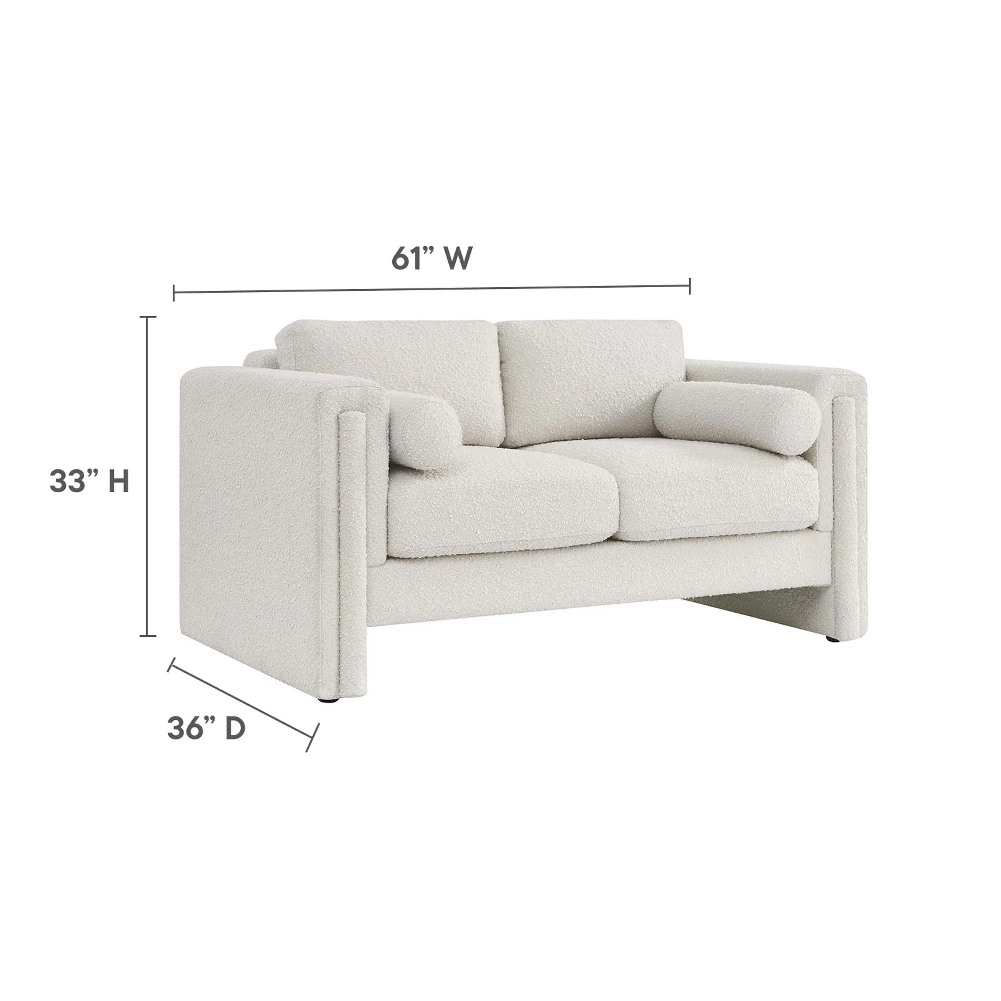 Visible Boucle Fabric Loveseat by Modway