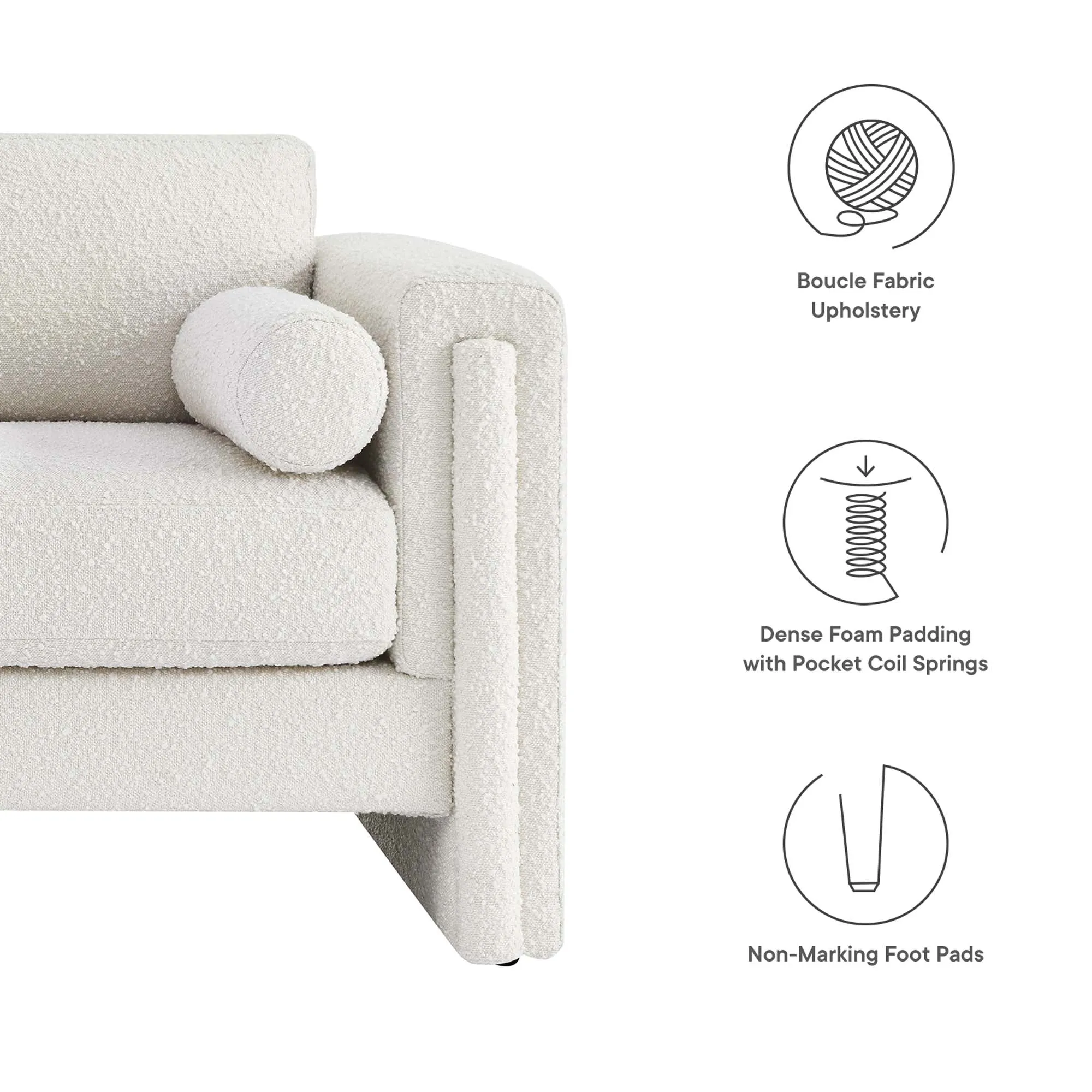 Visible Boucle Fabric Loveseat by Modway