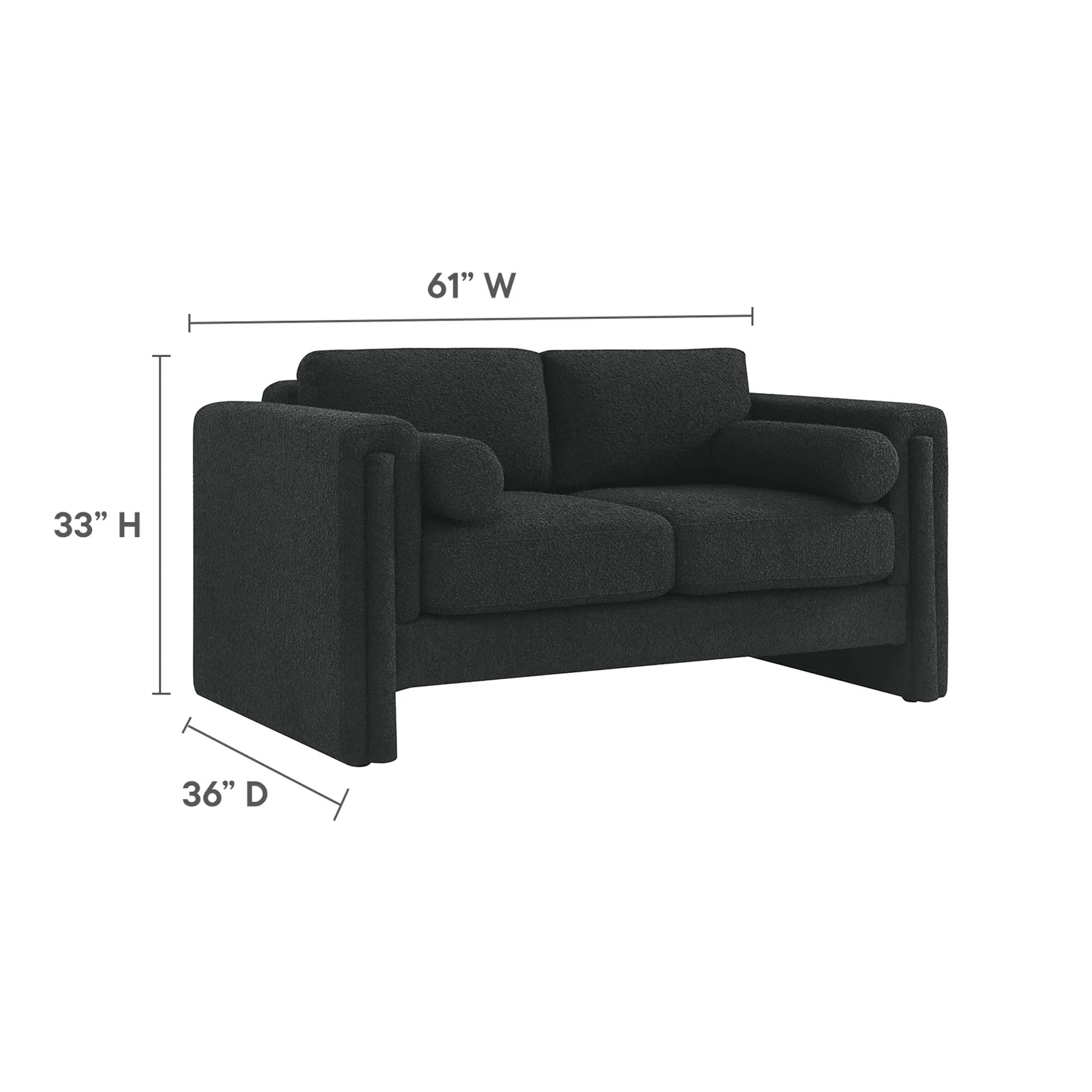 Visible Boucle Fabric Loveseat by Modway
