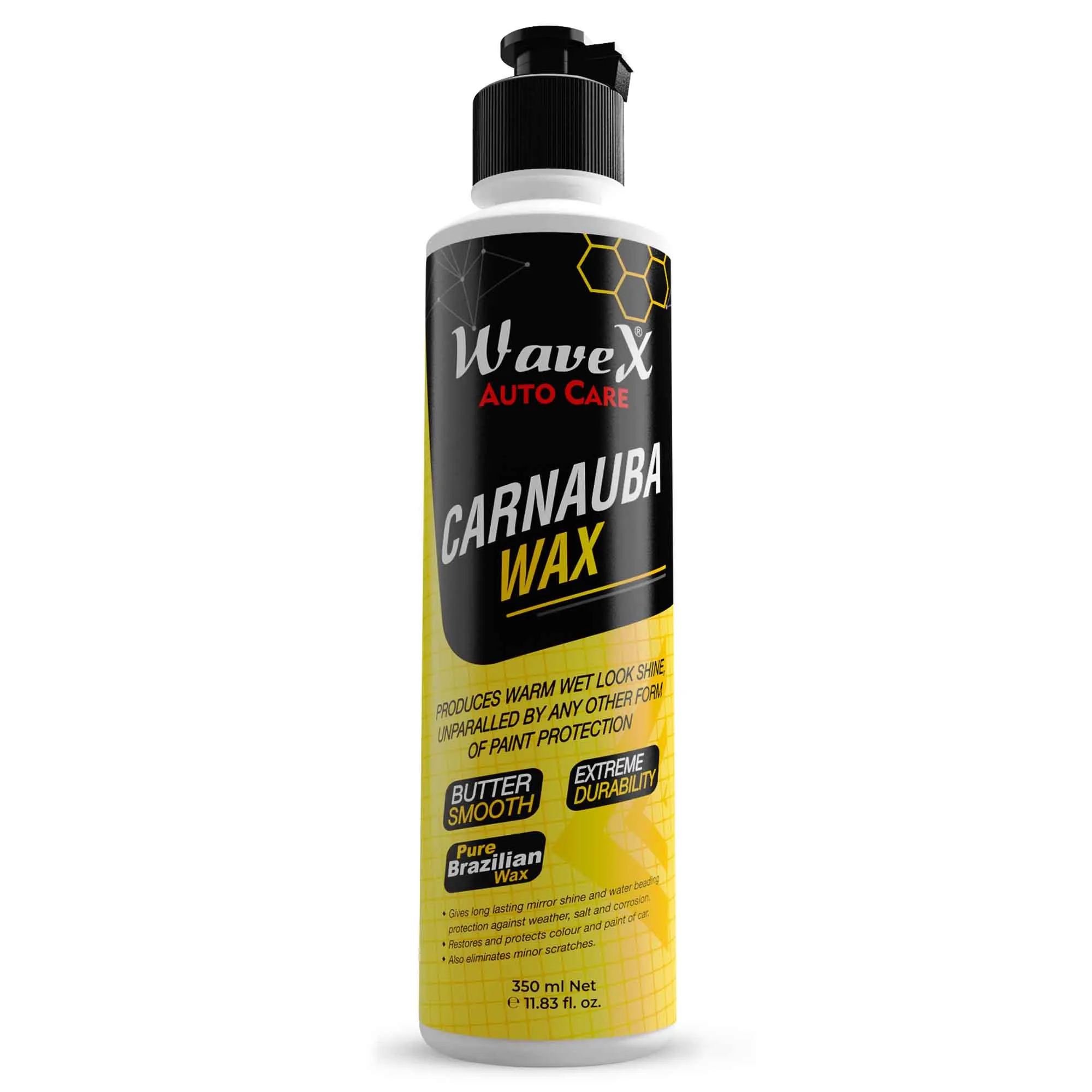 Wash Wax Car Shampoo, Carnauba Wax Car Body Polish and Silicone Glaze for Plastic, Leather, Vinyl, Rubber Parts (Complete Kit)