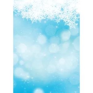 X-Drop Vinyl Backdrop - Blue Snowy Bokeh (5' x 7')